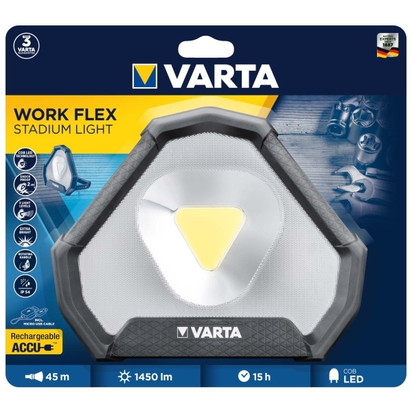 4xAA Varta Batterien LED Taschenlampe Work Flex Line IP54 Area Light  inkl 