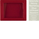 Berker 12970000 Zentralstück mit Glasscheibe Wippe und Klebe-Schriftfolien Arsys rot glänzend 