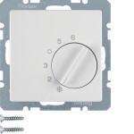 Berker 20266089 Temperaturregler mit Wechsler und Zentralstück Q.1/Q.3 polarweiß samt 