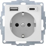 Berker 48048989 Schuko-Steckdose/USB A-C S.1 polarweiß glänzend 