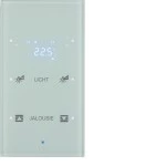 *** Berker 75642130 Glas-Sensor 2-fach mit Temperaturregler TS Sensor konfiguriert polarweiß 