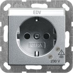 Gira 045126 Schuko-Steckdose 16A 250V mit Überspannungsschutz und Beschriftungsfeld Farbe Alu 