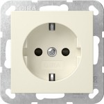 Gira 475501 Schuko-Steckdose 16A 250V mit erhöhten Berührungsschutz (Shutter) ohne Befestigungskrallen System 55 Cremeweiß glänzend 