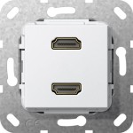 Gira 567103 Einsatz HDMI 2-fach Kupplung Reinweiß glänzend 