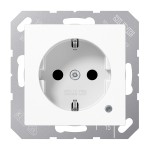 Jung A1520BFKOWW SCHUKO Steckdose 16A 250V mit Funktionsanzeige integrierter erhöhter Berührungsschutz SAFETY+ Thermoplast Serie AS/A alpinweiß 