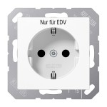 Jung A1520EDVWW SCHUKO Steckdose 16A 250V ohne Krallen EDV Duroplast Serie A alpinweiß 