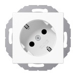 Jung A520-45KIWW Schuko-Steckdose 45° 16A 250V integrierter erhöhter Berührungsschutz SAFETY+ Duroplast Serie AS/A alpinweiß 