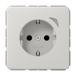 Jung BTCD1521SLG SCHUKO Steckdose 16A 250V Schraubklemmen mit Funktionsanzeige integrierter erhöhter Berührungsschutz SAFETY+ Thermoplast Serie CD lichtgra 