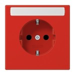 Jung LS1520BFKINART SCHUKO Steckdose 16A 250V mit Schriftfeld integrierter erhöhter Berührungsschutz SAFETY+ Thermoplast Serie LS rot 