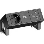 Bachmann 902.705 Steckdoseneinheit DESK 2 schwarz 