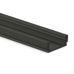 Dotlux 3988 Alu-Aufbau-Profil Typ DXA1 2 Meter pulverbeschichtet schwarz RAL 9005 für Streifen bis 12mm 