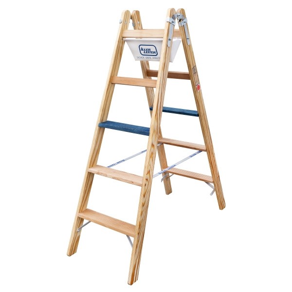 ILLER-LEITER 2105-7 Holz Stufen Stehleiter ERGO Plus 2x5 Stufen 
