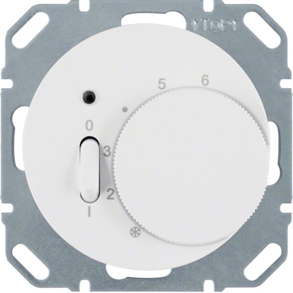 Berker 20302089 Temperaturregler mit Öffner Zentralstück Wippschalter und LED R.1/R.3 polarweiß glänzend