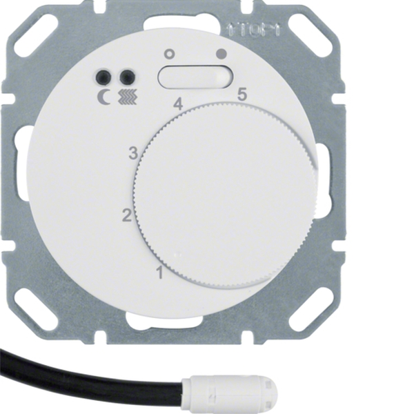 Berker 20342089 Fußbodentemperaturregler mit Schließer Zentralstück Wippschalter R.1/R.3 polarweiß,glänzend