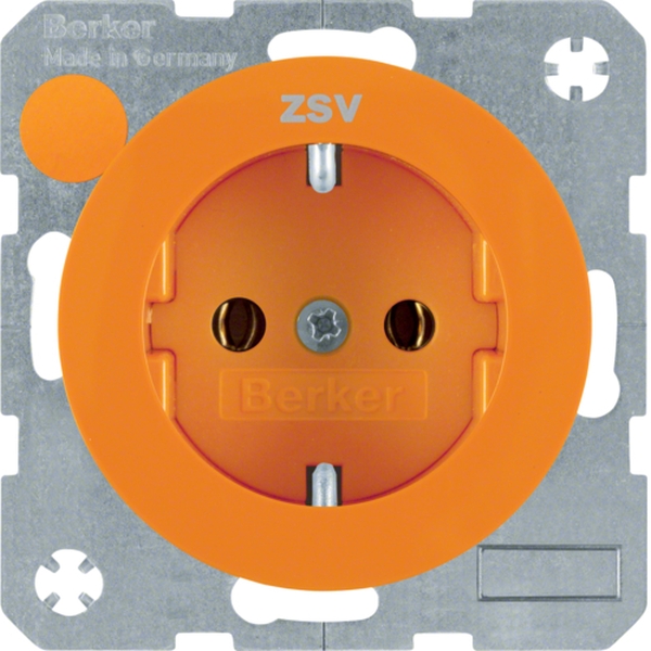 Berker 47432007 Schuko-Steckdose mit Aufdruck R.1/R.3 orange glänzend