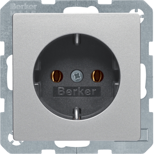 Berker 47436084 Schuko-Steckdose Q.1/Q.3 alu samt lackiert