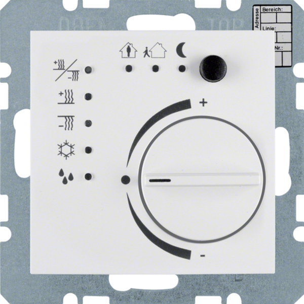 Berker 75441189 Temperaturregler mit Tasterschnittstelle S.1/B.3/B.7 polarweiß matt