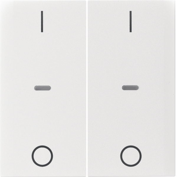 Berker 80962389 Abdeckung für Tastsensor-Modul 2-fach mit I/O-Symbol S.1/B.3/B.7 polarweiß glänzend