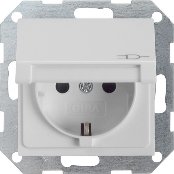 **Gira 0414015 Schuko-Steckdose 16A 250V mit Klappdeckel und erhöhten Berührungsschutz (Shutter) System 55 Grau matt