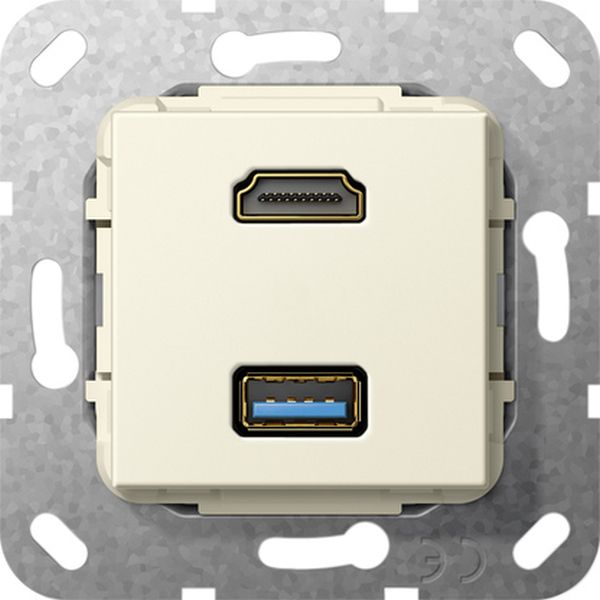 Gira 567801 Einsatz HDMI und USB 3.0 Typ A Kupplung Cremeweiß glänzend