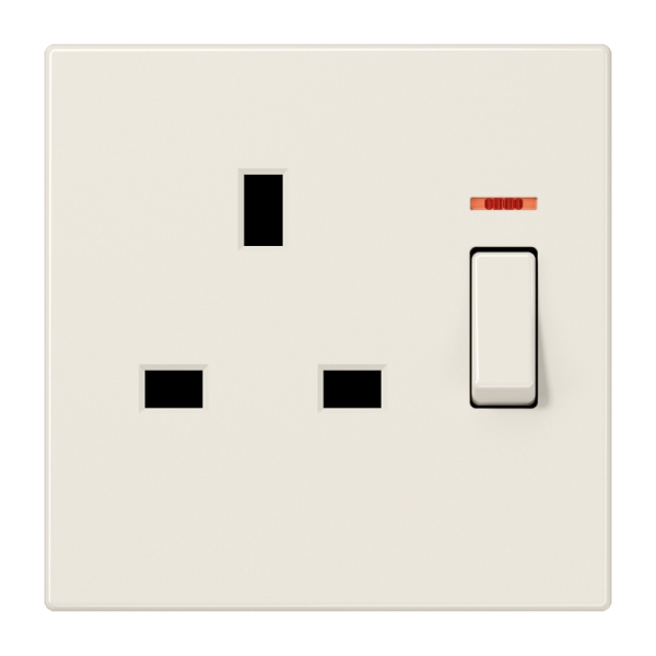 Jung LS3171KO Abschaltbare Steckdose British Standard 13A 250V Schraubklemmen BS 1363-1 4mm² ohne Krallen mit Funktionsanzeige integrierter erhöhter Ber