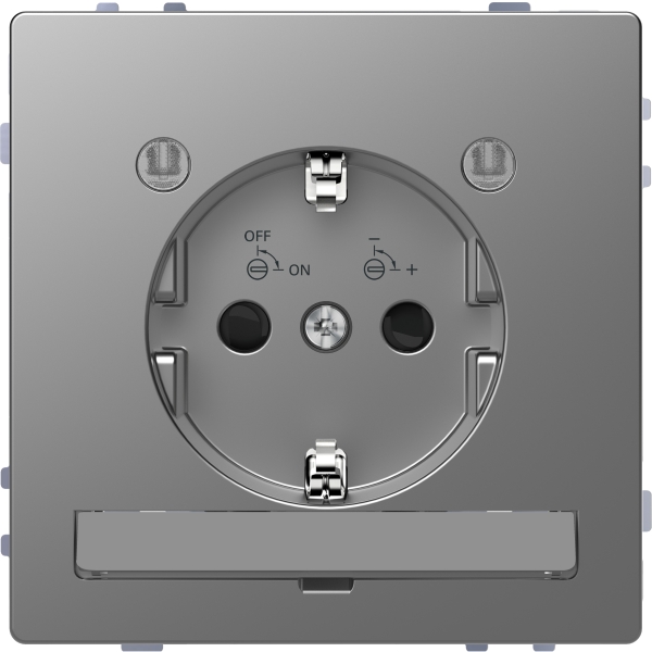 Merten MEG2304-6036 Schuko-Steckdose mit Lichtauslass und LED-Beleuchtungs-Modul Berührungsschutz Steckklemmen Edelstahl System Design