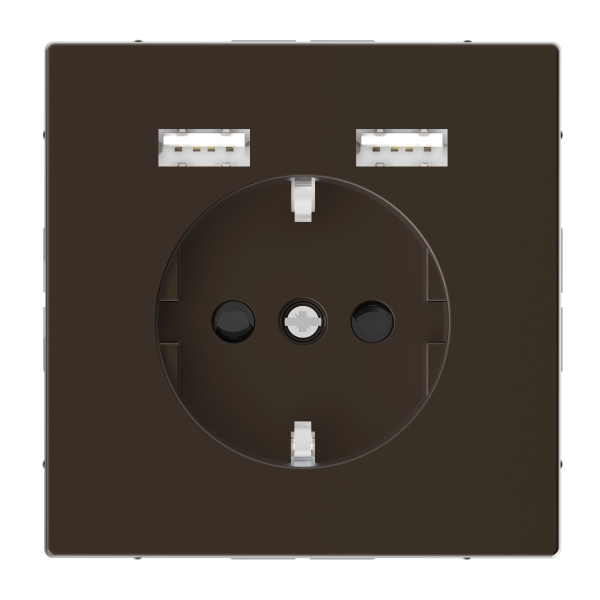 Merten MEG2366-6052 Schuko-Steckdose mit USB Ladegerät Moccametallic System Design