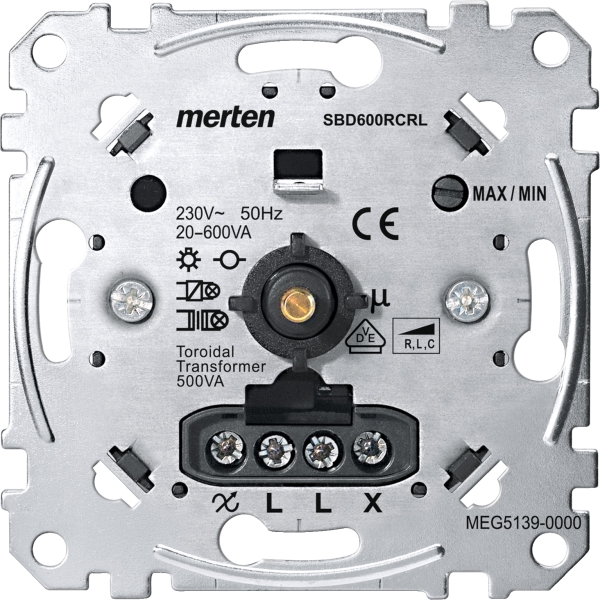 Merten MEG5139-0000 Universal-Drehdimmer-Einsatz 20-600W/VA