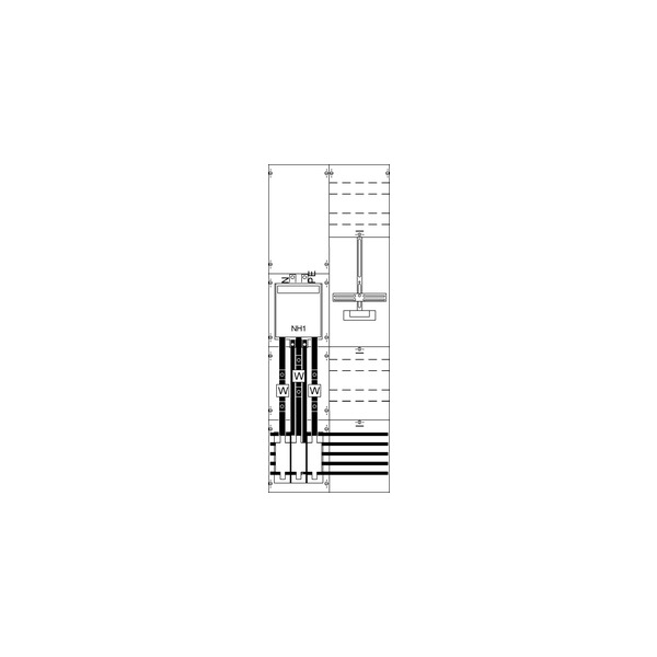 Striebel & John KA4245 Mess- und Wandlerfeld H5/B2 vorverdrahtet mit Zählerkreuz 2CPX031993R9999