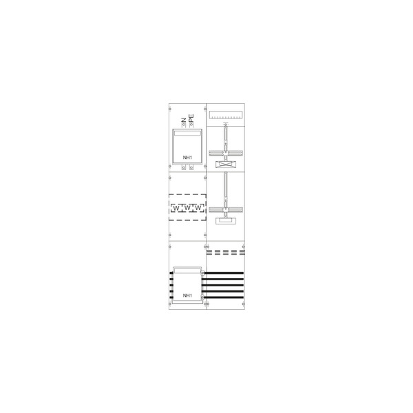 Striebel & John KA4242 Mess- und Wandlerfeld H5/B2 vorverdrahtet mit Zählerkreuz 2CPX031996R9999