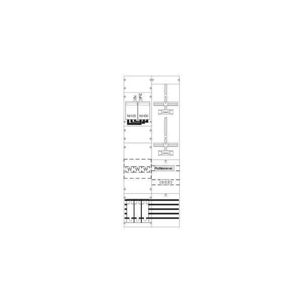 Striebel & John KA4219 Mess- und Wandlerfeld H5/B2 vorverdrahtet mit Zählerkreuz 2CPX033017R9999