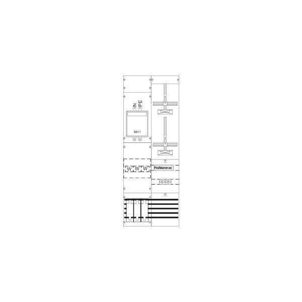 Striebel & John KA4221 Mess- und Wandlerfeld H5/B2 vorverdrahtet mit Zählerkreuz 2CPX033019R9999