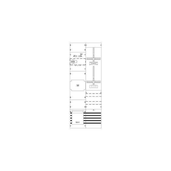 Striebel & John KA4249 Mess- und Wandlerfeld H5/B2 vorverdrahtet mit Zählerkreuz 2CPX033044R9999