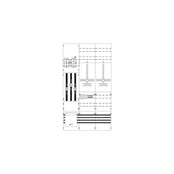 Striebel & John KA4217 Mess- und Wandlerfeld H5/B3 vorverdrahtet mit Zählerkreuz 2CPX033046R9999