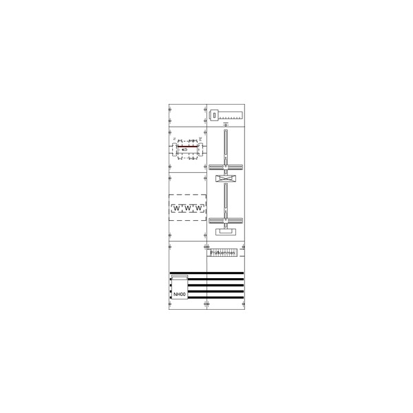 Striebel & John KA4266 Mess- und Wandlerfeld BH5 2FB vorverdrahtet mit Zählerkreuz 2CPX033066R9999