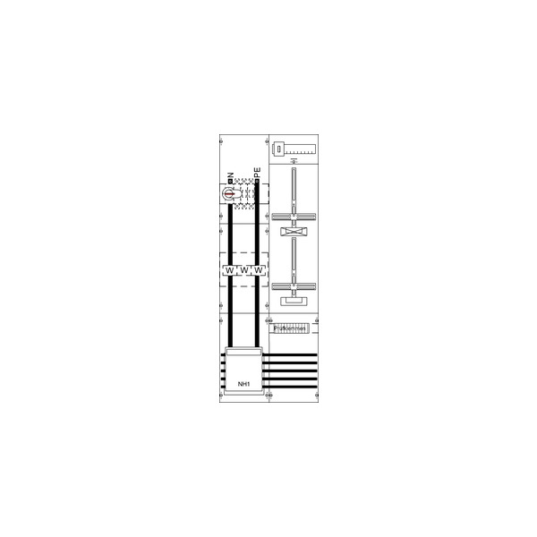 Striebel & John KA4267 Mess- und Wandlerfeld BH5 2FB vorverdrahtet mit Zählerkreuz 2CPX033067R9999