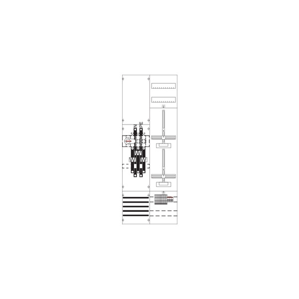 Striebel & John KA4208 Mess- und Wandlerfeld BH5 vorverdrahtet mit Zählerkreuz 2CPX033804R9999