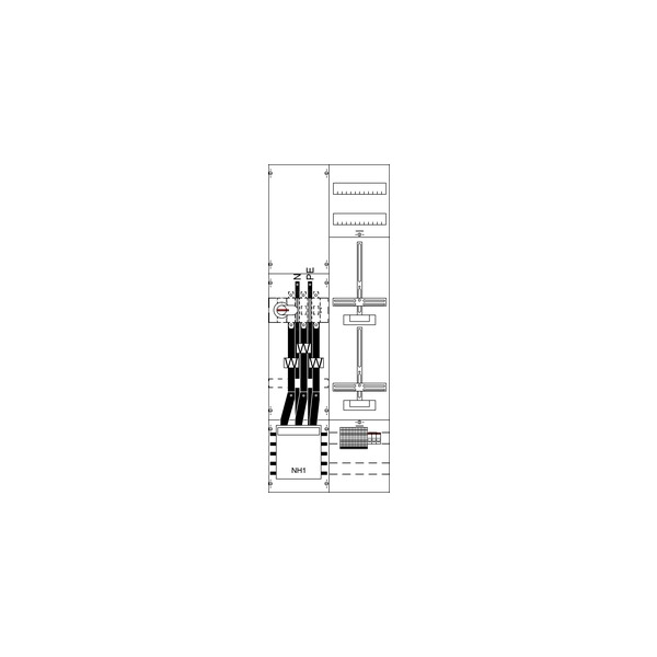 Striebel & John KA4209 Mess- und Wandlerfeld BH5 vorverdrahtet mit Zählerkreuz 2CPX033805R9999