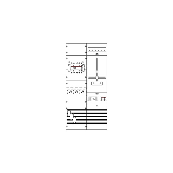 Striebel & John KA4261 Mess- und Wandlerfeld BH3-2FB vorverdrahtet mit Zählerkreuz 2CPX035003R9999