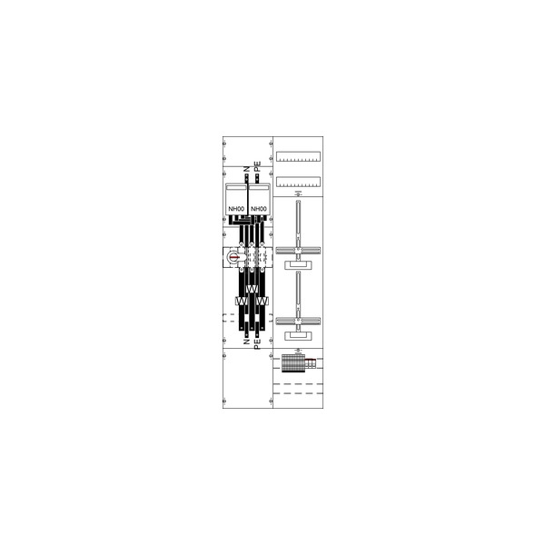 Striebel & John KA4268 Mess- und Wandlerfeld BH5 vorverdrahtet mit Zählerkreuz 2CPX035026R9999