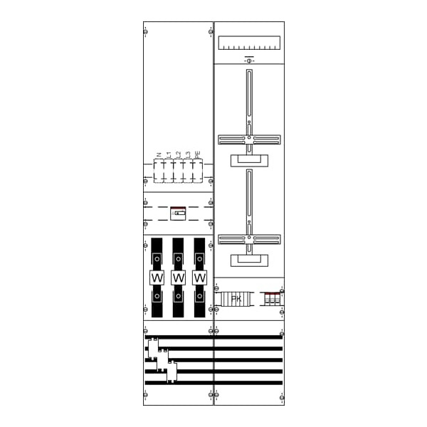 Striebel & John KA4265H5 Mess- und Wandlerfeld BH5-2FB vorverdrahtet mit Zählerkreuz 2CPX035073R9999