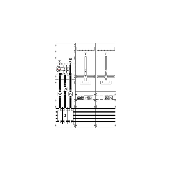 Striebel & John KA4228 Mess- und Wandlerfeld H3/B3 vorverdrahtet mit Zählerkreuz 2CPX035129R9999