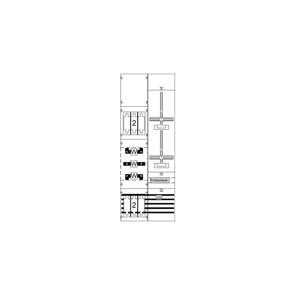 Striebel & John KA4202 Mess- und Wandlerfeld H5/B2 vorverdrahtet mit Zählerkreuz 2CPX035696R9999