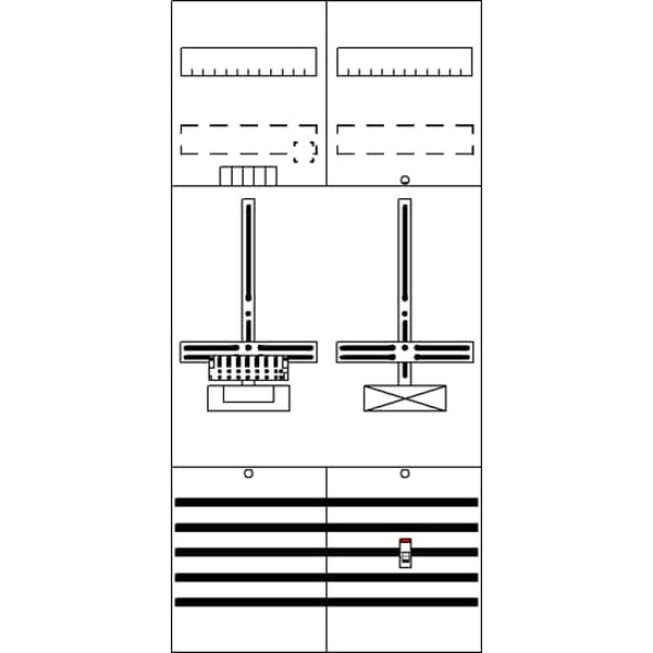 Striebel & John DF27P1A Zählerfeld 7RE 1Z1S vorverdrahtet mit Zählerkreuz 2CPX054092R9999