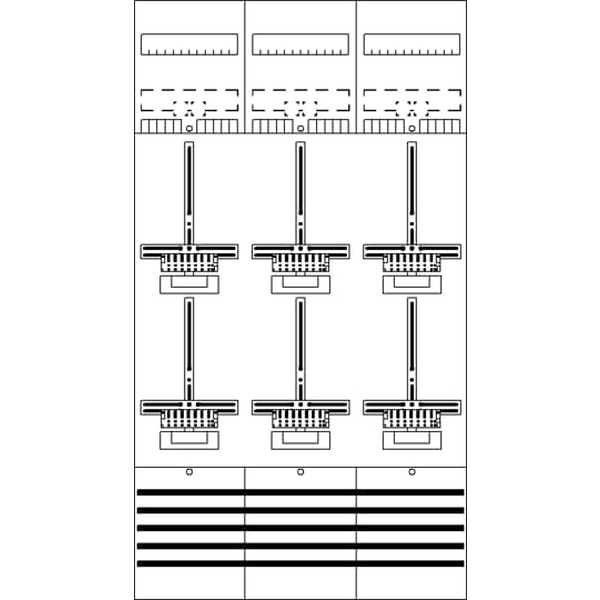 Striebel & John DF39P6 Zählerfeld 9RE 6Z vorverdrahtet mit Zählerkreuz 2CPX054101R9999