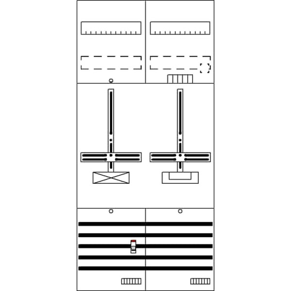 Striebel & John DF27G1B Zählerfeld 7RE 1Z1S vorverdrahtet mit Zählerkreuz 2CPX054109R9999