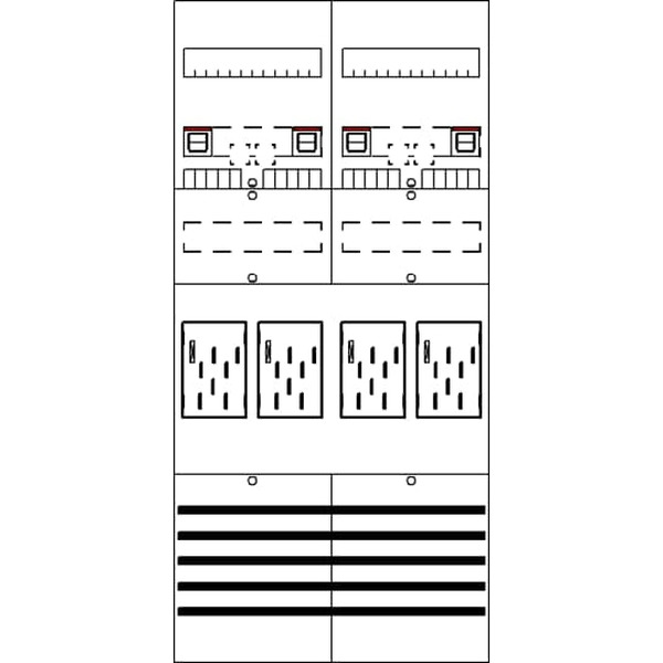 Striebel & John BF27T4 Zählerfeld 7RE 4Z vorverdrahtet mit BKE-I 2CPX054129R9999