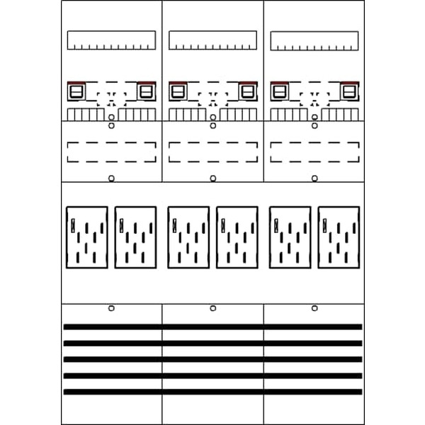 Striebel & John BF37T6 Zählerfeld 7RE 6Z vorverdrahtet mit BKE-I 2CPX054130R9999