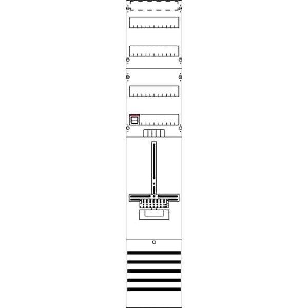 Striebel & John DF19Q1V Zählerfeld 9RE 1Z+2RE vorverdrahtet mit Zählerkreuz 2CPX054143R9999