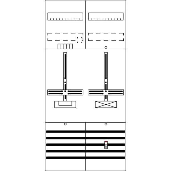 Striebel & John DF27C1A Zählerfeld 7RE 1Z1S vorverdrahtet mit Zählerkreuz 2CPX054149R9999